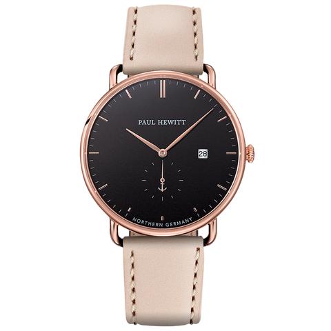 Orologio Grand Atlantic Line Black Sea Ip Oro Rosa Cinturino Pelle Hazelnut