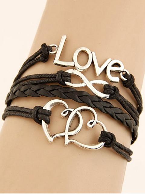 Interlink Heart Braided Bracelet