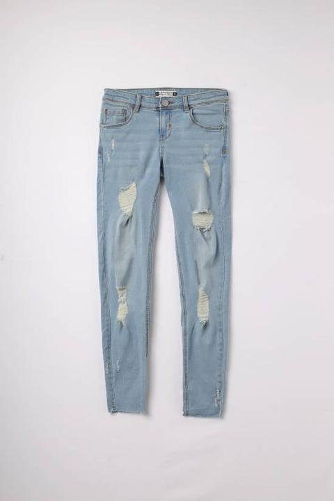 Jeans Chiaro Con Strappi