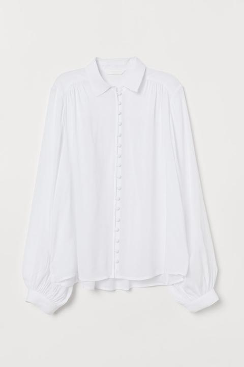 H & M - Blouse With Buttons - White