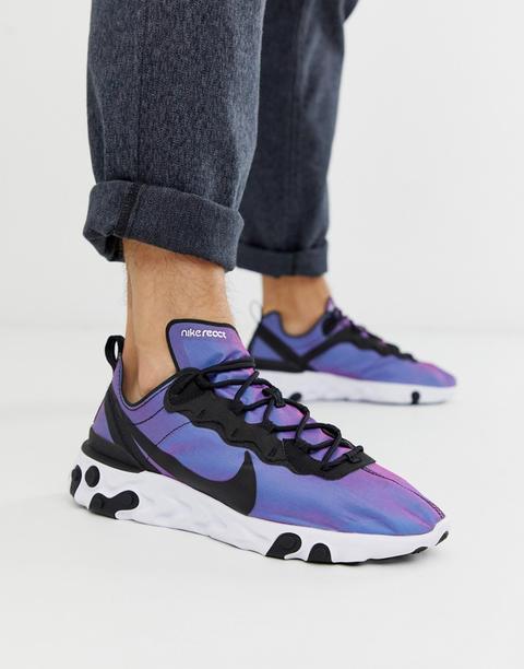 igualdad dignidad punto final Nike React Element 55 Trainers In Purple from ASOS on 21 Buttons