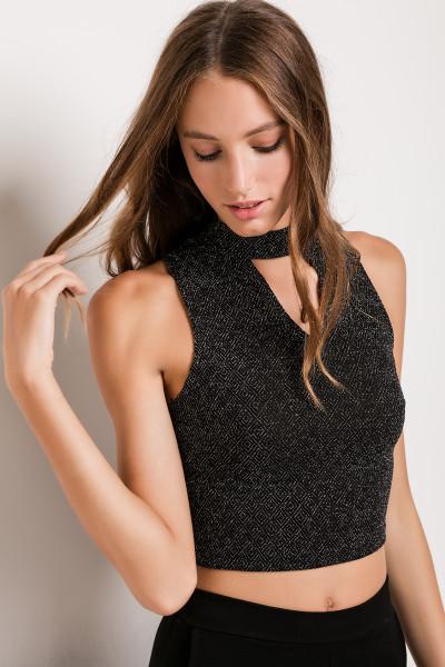 Glitter Cut Out Top