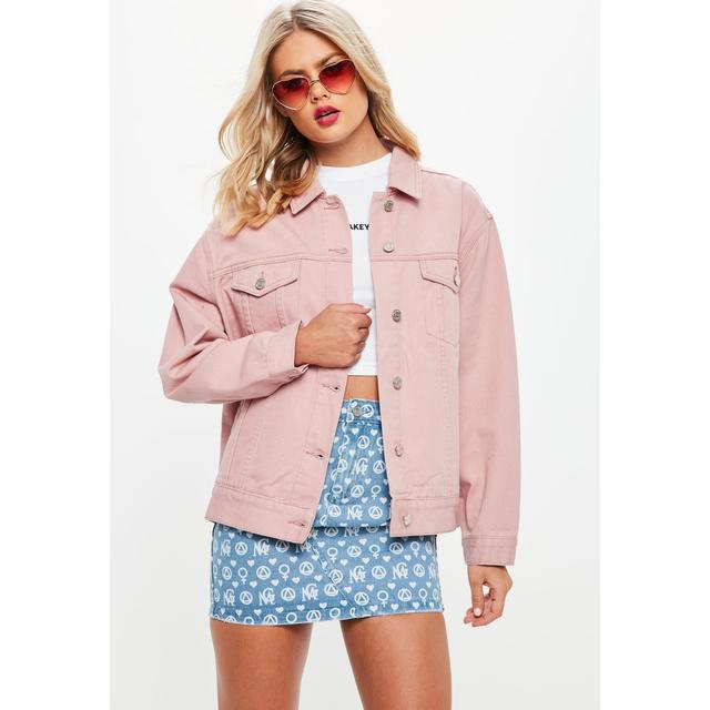 Calvin Klein Jeans Unisex oversized denim jacket in pink - exclusive to  ASOS | ASOS