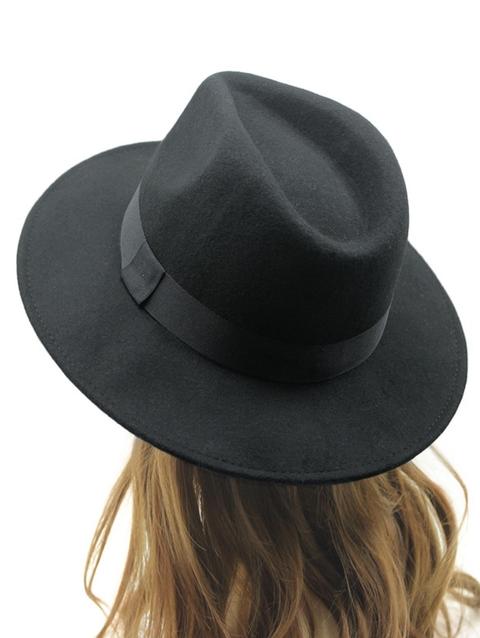 Cappello Di Fedora Di Feltro Vintage Khaki Black Red