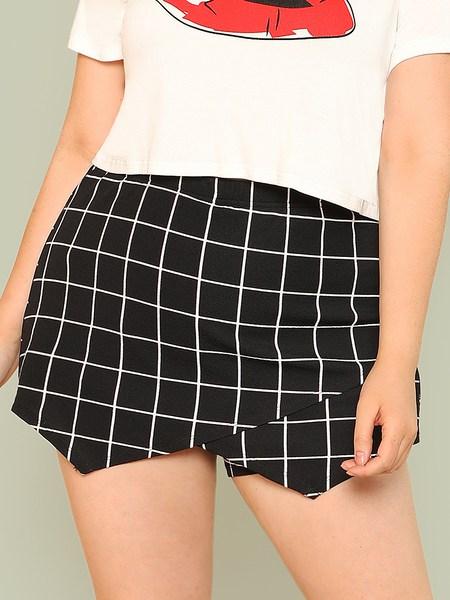 Shorts Cruzado De Cuadros De Talla Grande