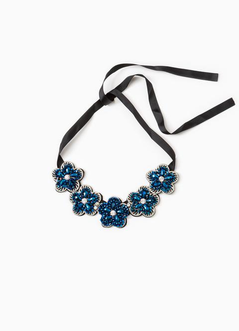 Collana Con Fiori E Strass