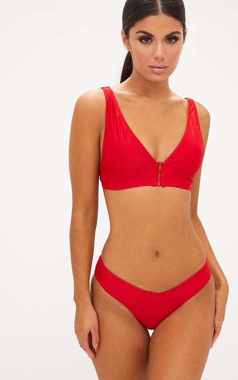 front zip bikini top