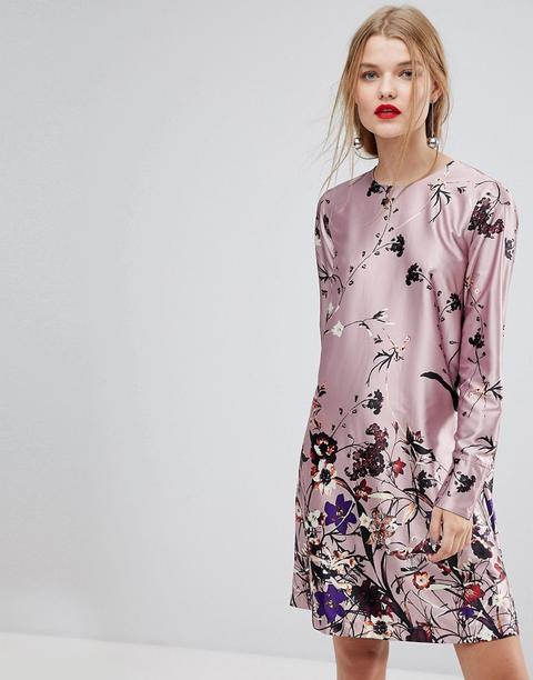 Minivestido Recto Con Estampado Floral De Y.a.s