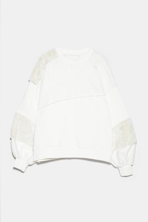 Sudadera Combinada Efecto Pelo