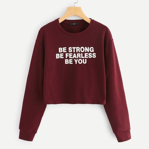 Pullover Con Stampa Slogan