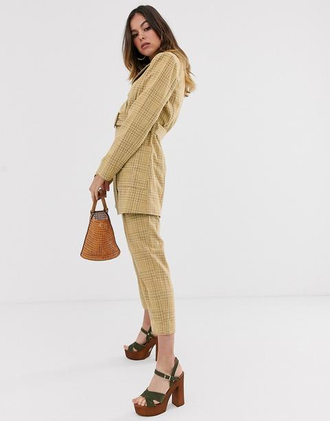 Pantalones A Cuadros De Moon River-amarillo