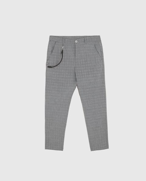 Grey Checked Trousers