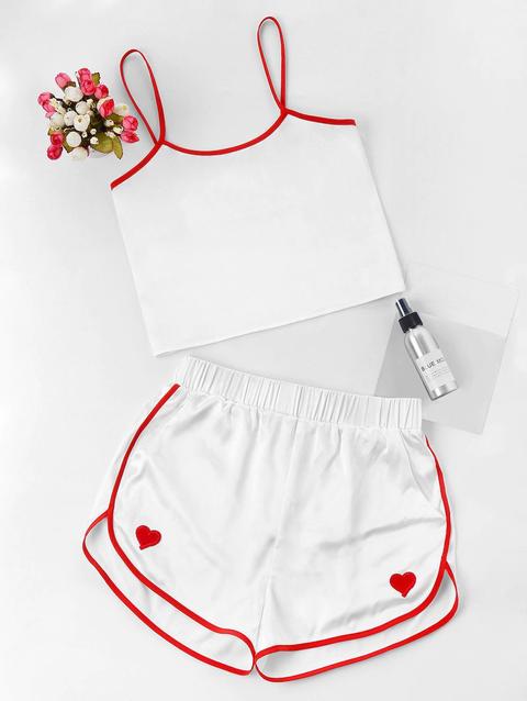 Top E Pantaloncini Da Bagno A Contrasto White Black