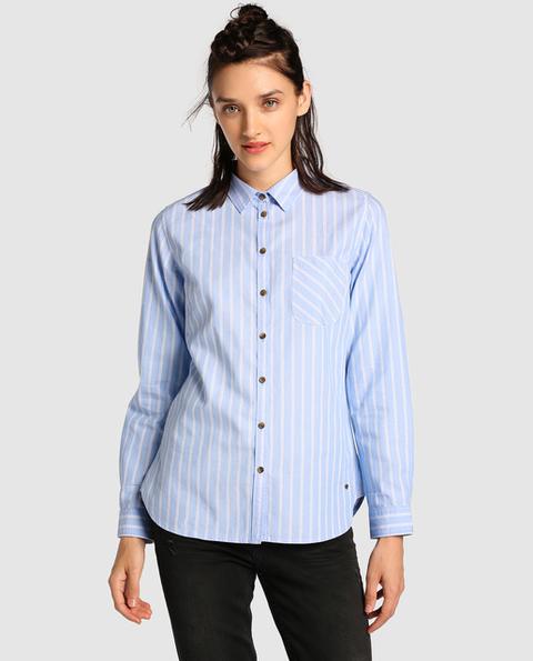 Camisa Oxford De Mujer De Rayas