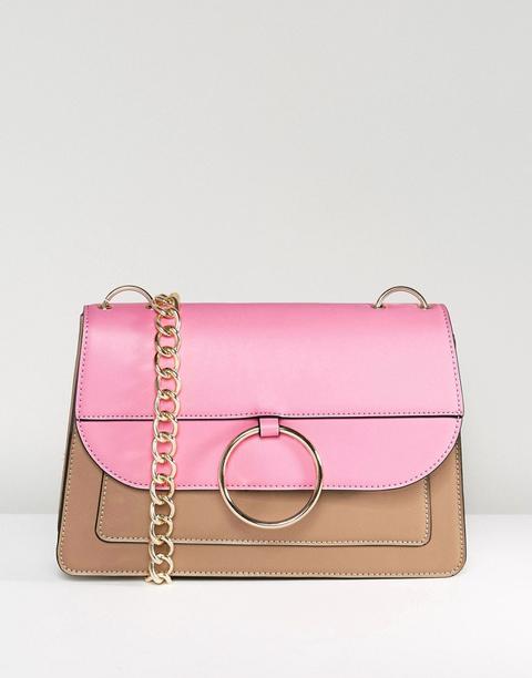 Asos Hero Dropped Hoop Chain Shoulder Bag - Pink