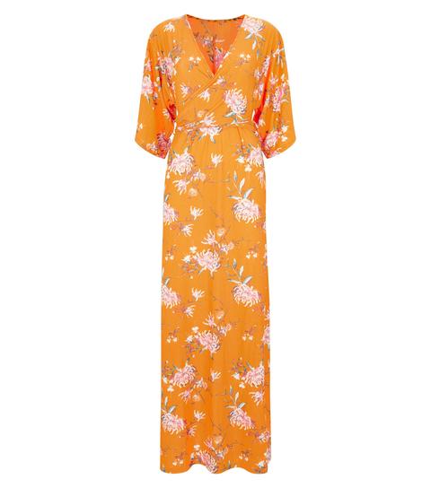 new look orange floral dress