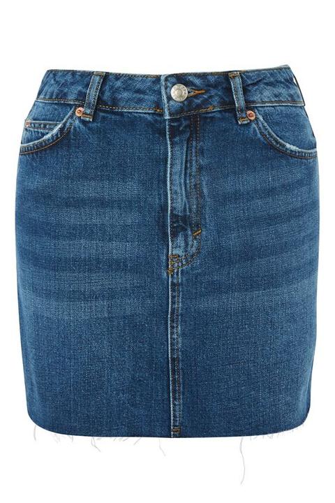 Moto Denim Mini Skirt