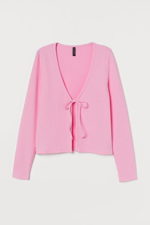 Ribbed Cardigan - Pink