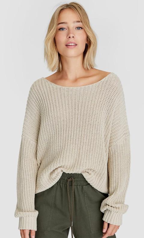 Stradivarius Pull En Maille Col Échancré Femme Pierre S
