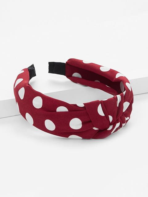 Cerchietto A Pois Con Nodo