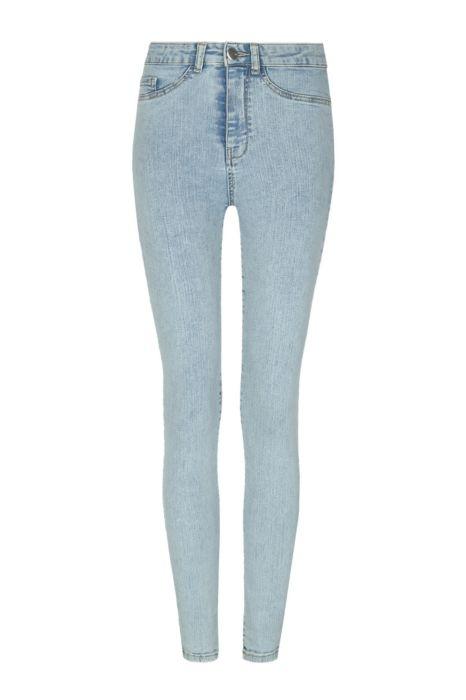 Jeans Vita Alta Skinny Blu Chiaro