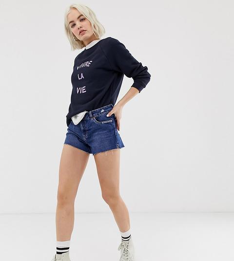 New Look – Hotpants Aus Denim In Mittlerer Waschung