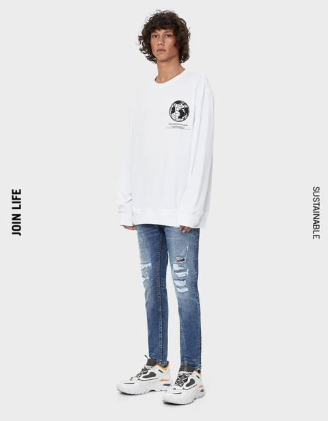 Jeans Super Skinny Fit Con Strappi