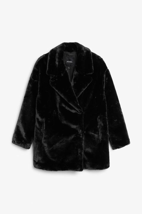 Short Faux Fur Jacket - Black