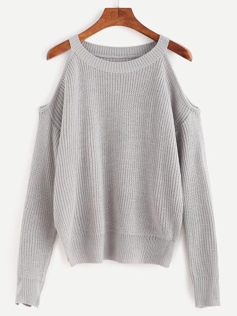 Maglione Spalle Aperte - Grigio