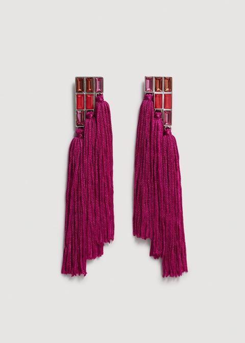 Pendientes Abalorios Flecos