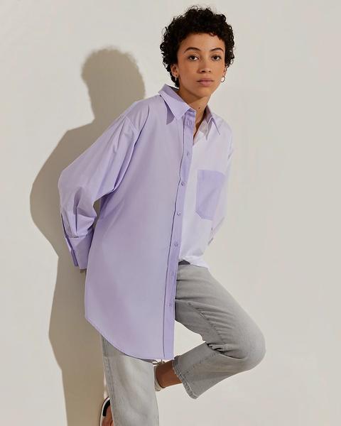 Purple Long Sleeve Mixed Stripe Shirt