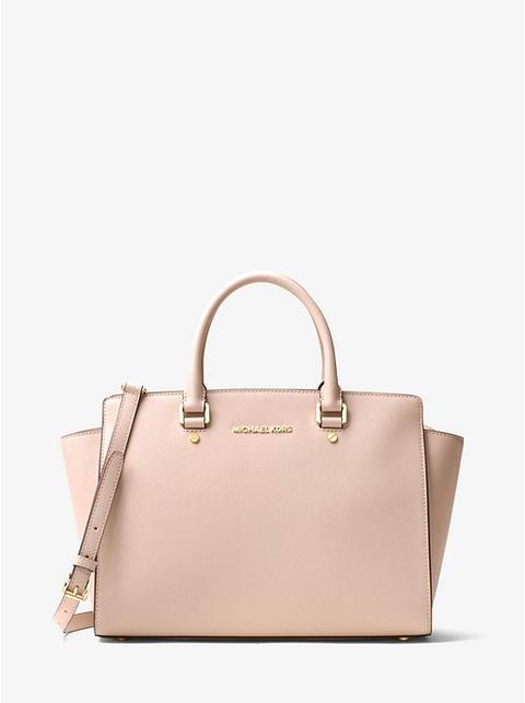 Bolso Satchel Selma Grande De Piel Saffiano