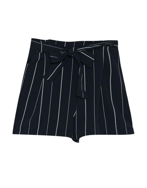 Shorts A Righe Tailoring Cintura Con Fiocco