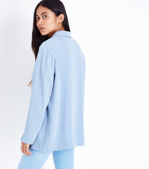 Petite Pale Blue Crepe Blazer New Look