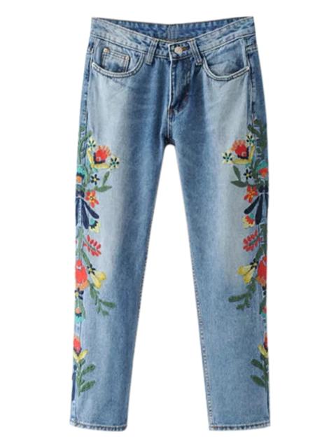 Bordadas Fl Jeans Cónicos