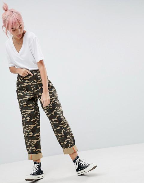 Asos Design - Bree - Pantaloni Mimetici Stile Militare - Verde