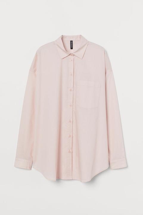 Camisa Oversize De Algodón - Rosa