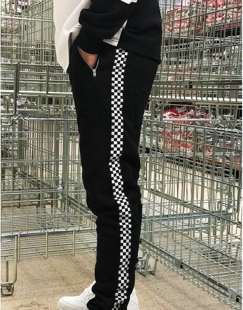 Pantalón Uissos Chándal Básico Cuadro Ska Negro