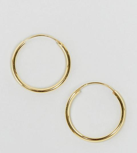 Asos Design Sterling Silver With Gold Plate 20mm Hoop Earrings