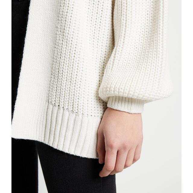 puff sleeve knit cardigan