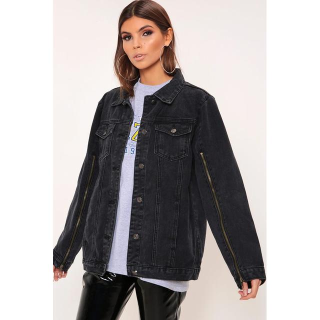 i saw it first black denim jacket