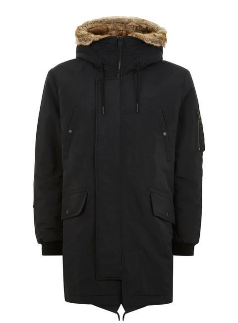 Black Fur Lined Parka