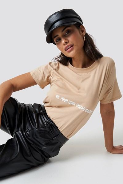 Chloé B X Na-kd Be Your Own Sugar Daddy Tee - Beige