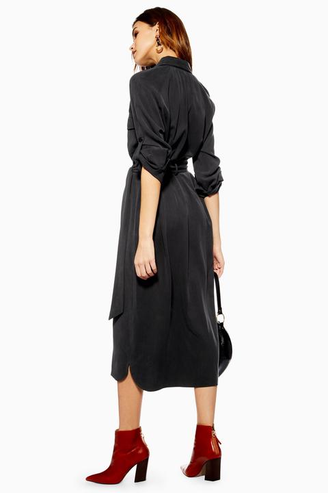 utility shirt dress midi