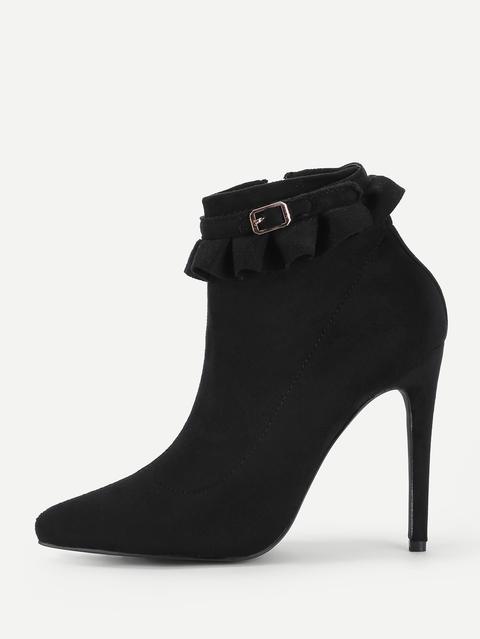 Ruffle Cuff Stiletto Boots