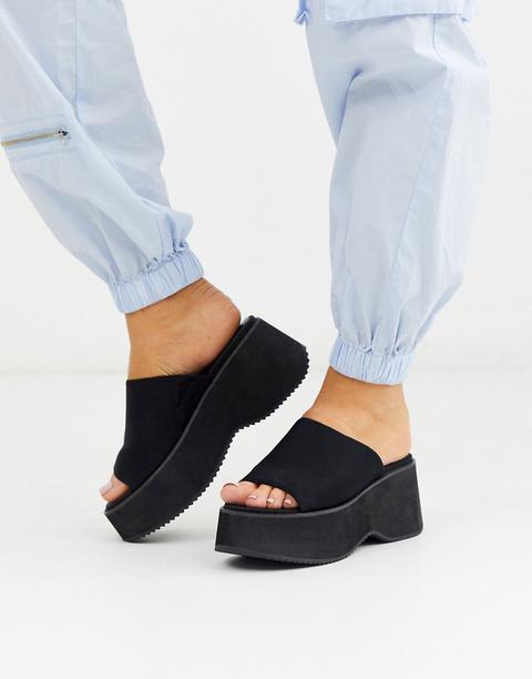 Asos Design Temperature Chunky Flatforms In Black