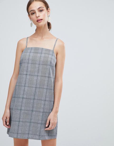 Unique 21 Check Mini Dress-grey