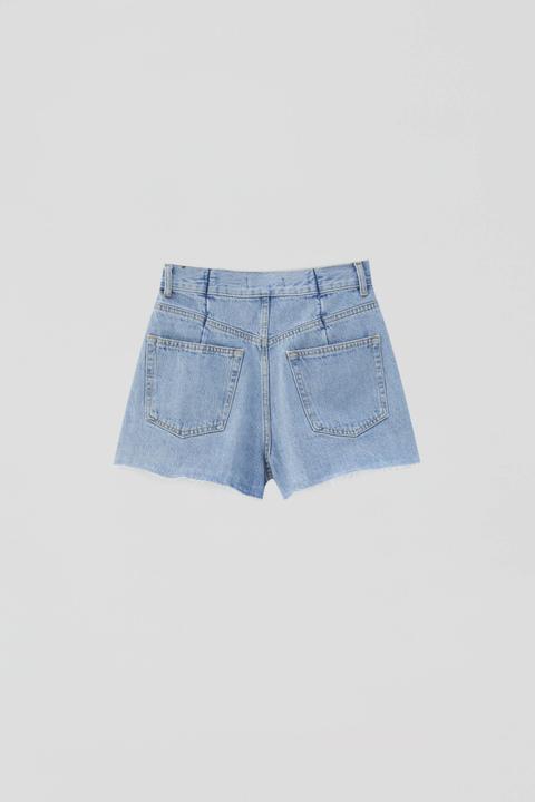 Pantalón corto vaquero ligero de pinzas Azul bebé niña Okaïdi \u0026 Obaïbi