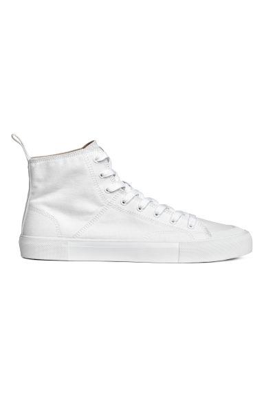 H & M - Sneakers Alte Tela Di Cotone - Bianco