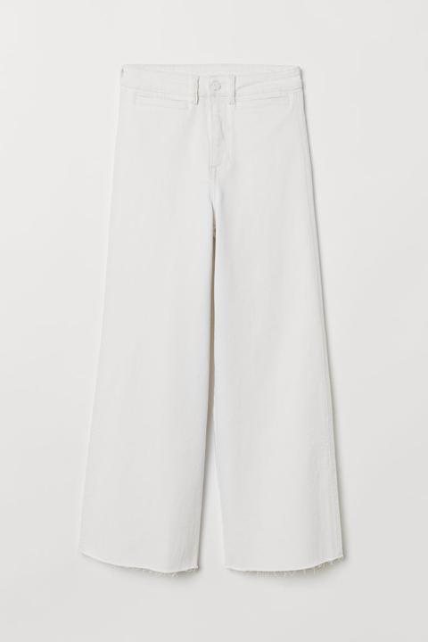 Culotte High Ankle Jeans - Blanc